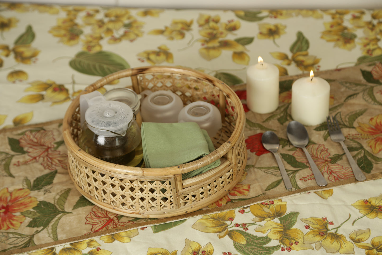 Cane Tray With Cut Handles